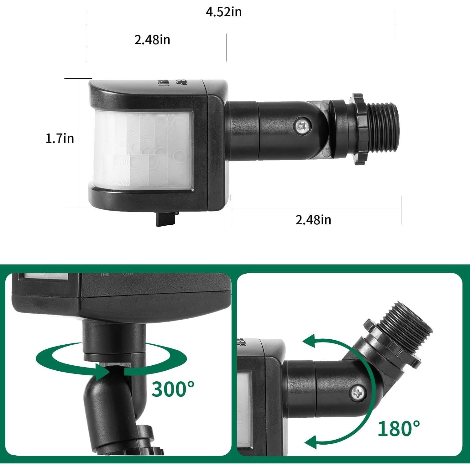 Sensor de Movimiento AizzKry 240° Ajustable IP65 18m