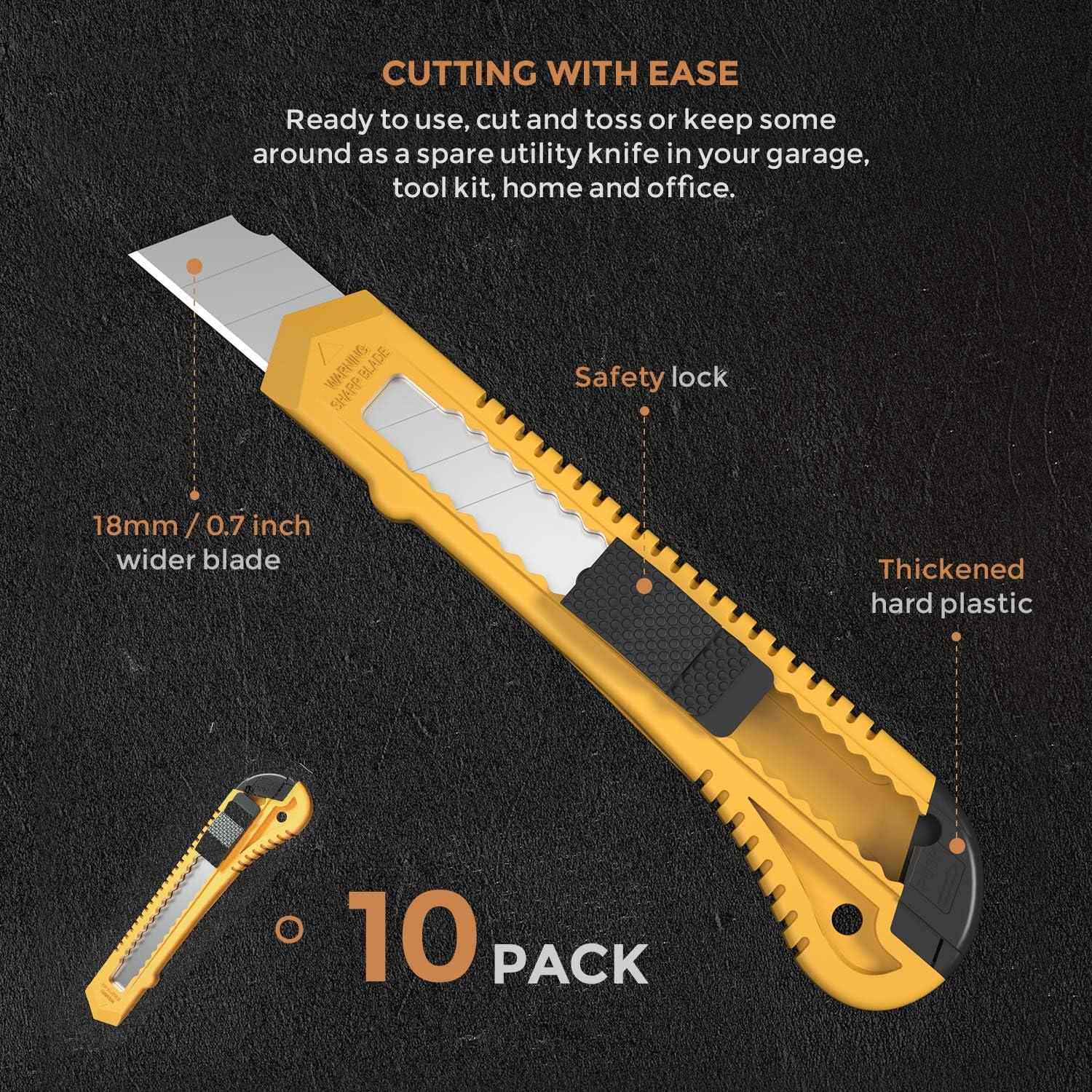 Conjunto de 10 Cuchillos Utilitarios Nicpro 18 mm Afilados