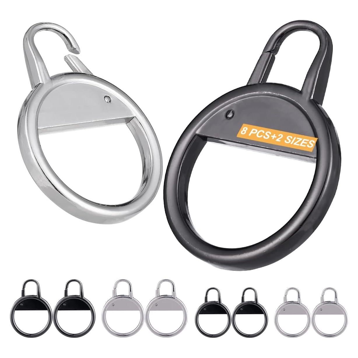 Reemplazo Tirador de Cremallera Metal 8PCS 1 one enjoy Negro/Plata