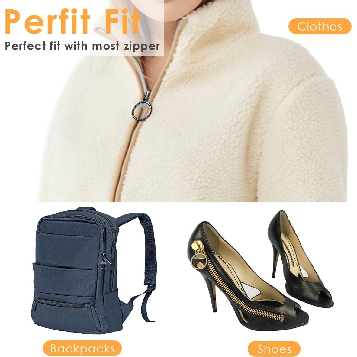 Reemplazo Tirador de Cremallera Metal 8PCS 1 one enjoy Negro/Plata