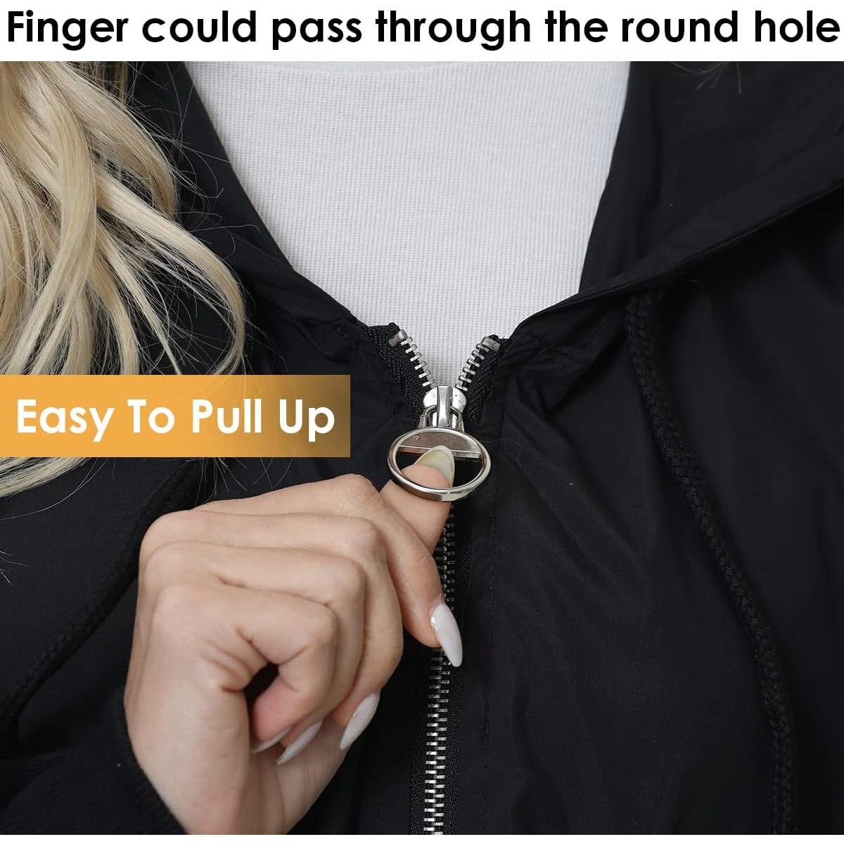 Reemplazo Tirador de Cremallera Metal 8PCS 1 one enjoy Negro/Plata