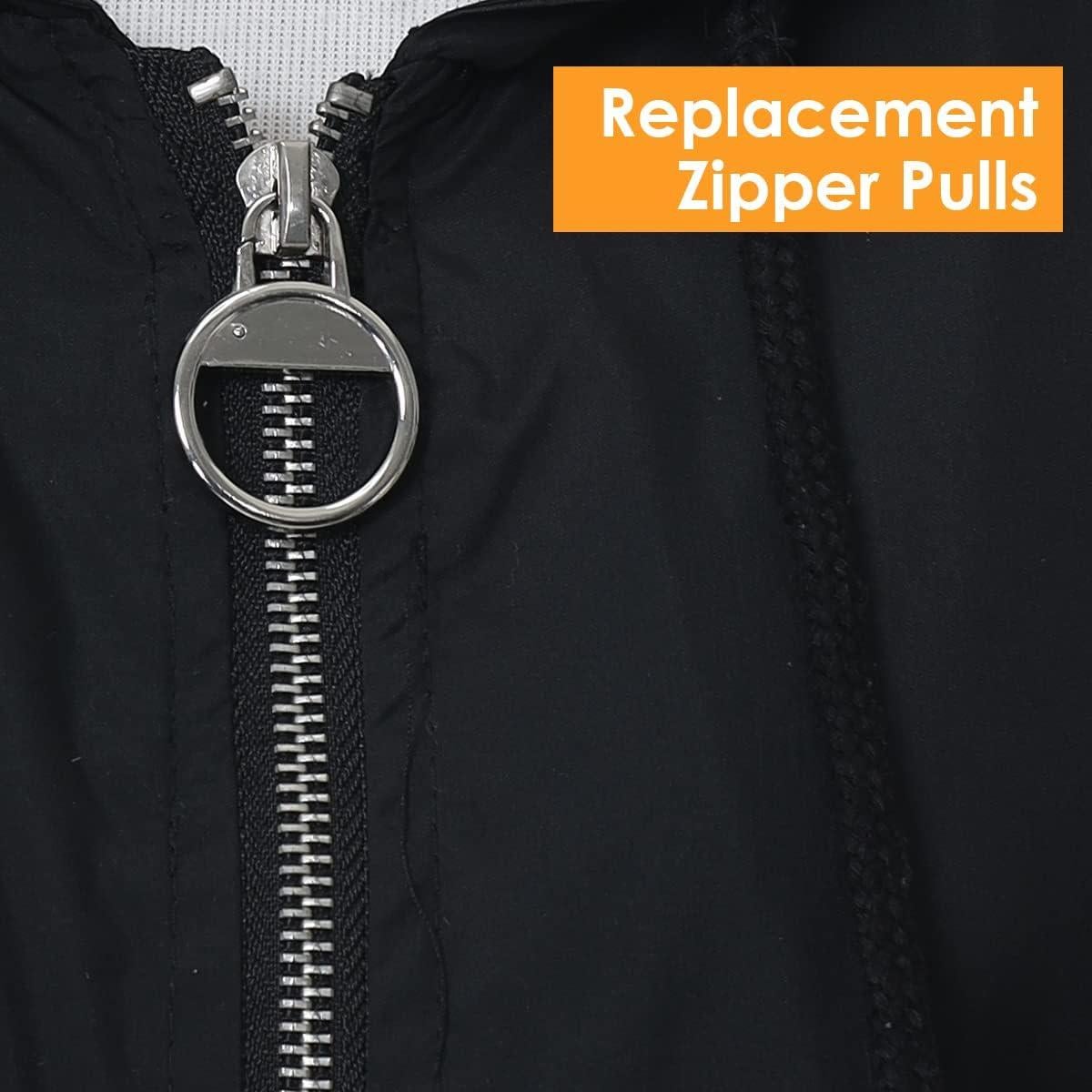 Reemplazo Tirador de Cremallera Metal 8PCS 1 one enjoy Negro/Plata