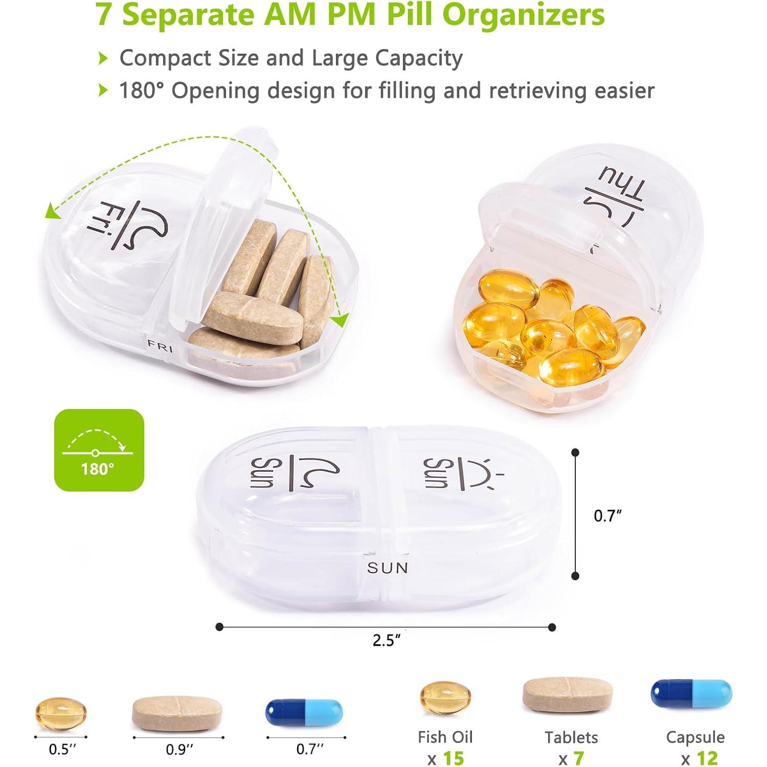 Organizador Semanal de Pastillas BAGSFY AM PM 2 Veces al Día