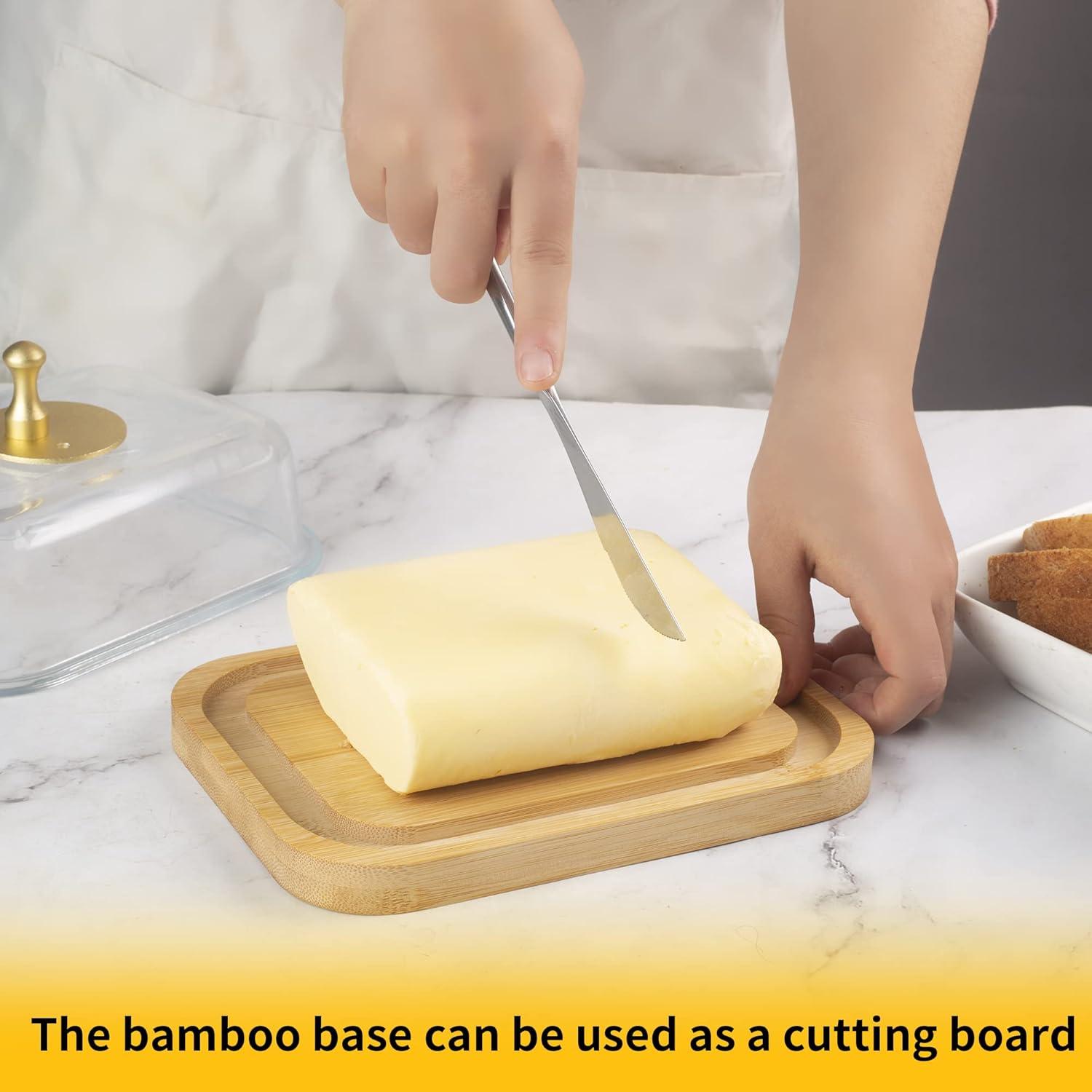 Plato de Mantequilla de Vidrio BTWD con Tapa Hermética 650ml