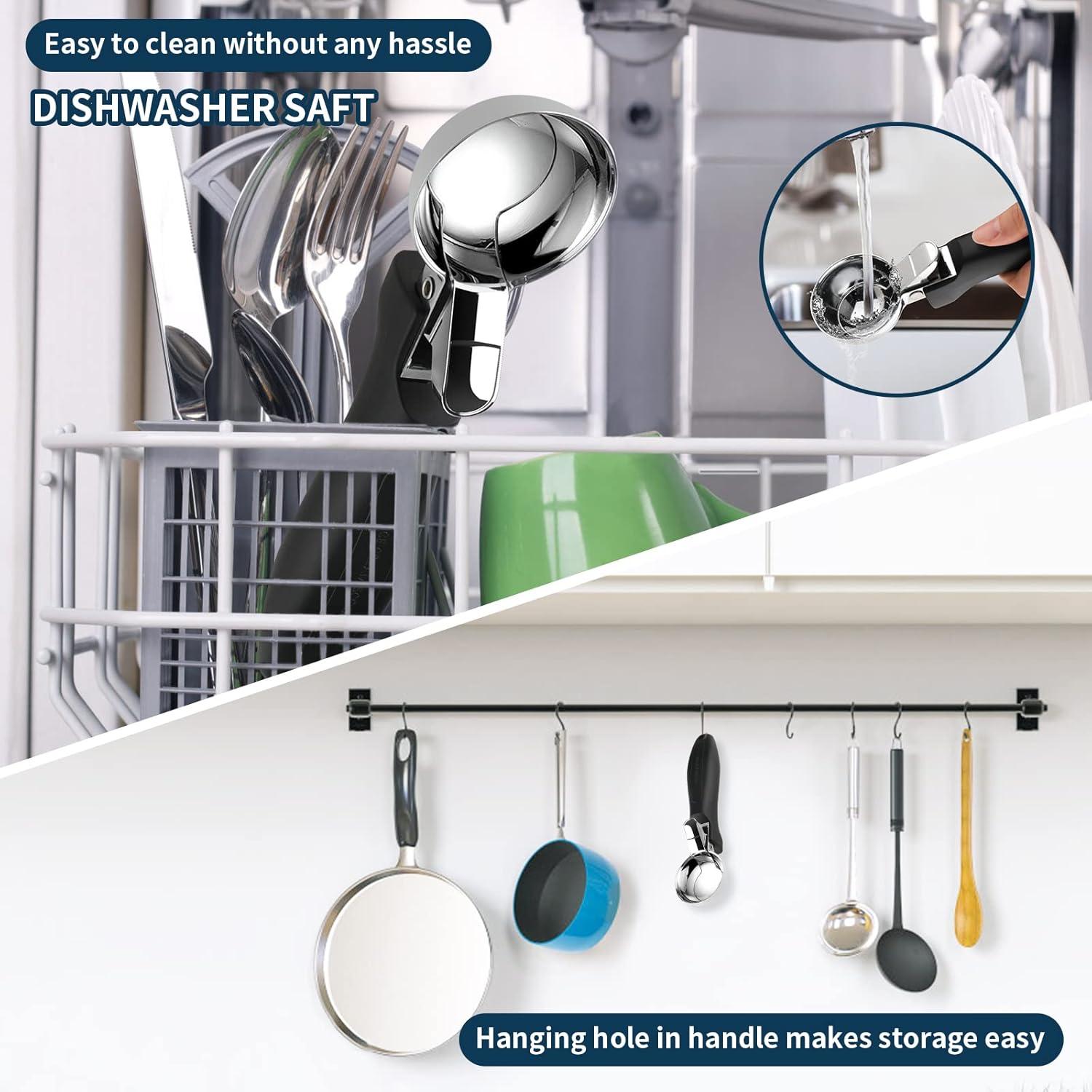 Cucharón de Helado OTVAFAVA Grande 45ml Mango Ergonómico Negro