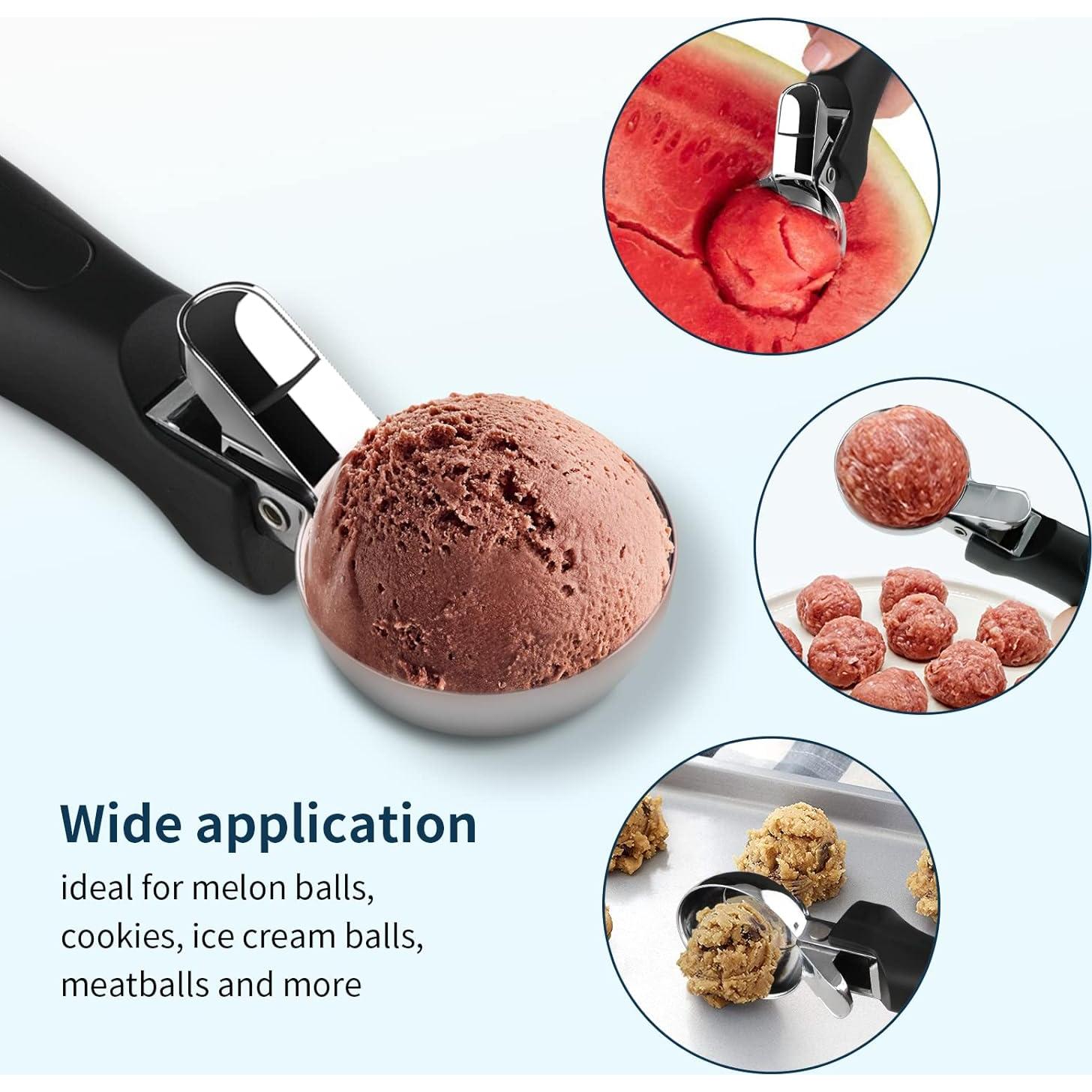 Cucharón de Helado OTVAFAVA Grande 45ml Mango Ergonómico Negro