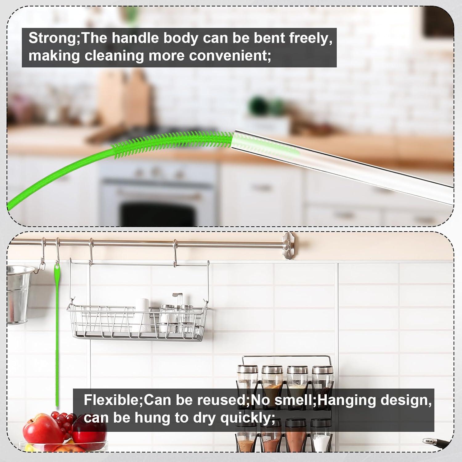 Juego de 3 cepillos de silicona PEUTIER para botellas y pajitas