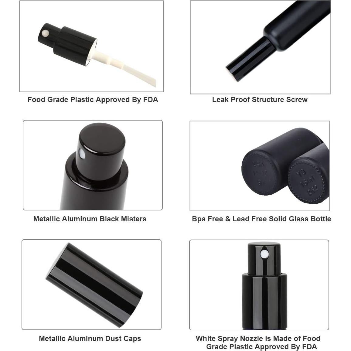 Atomizador de cócteles Shining Craft 50ml Vidrio Negro