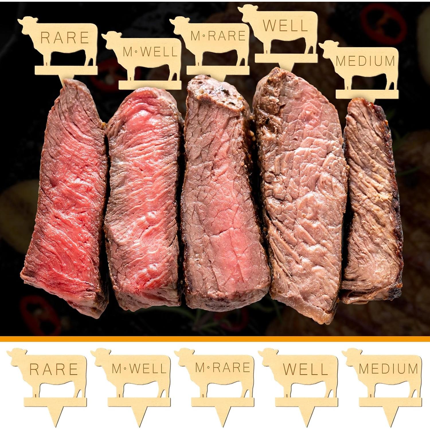 300 Palitos Marcadores de Carne Cinnvoice de Madera Beige