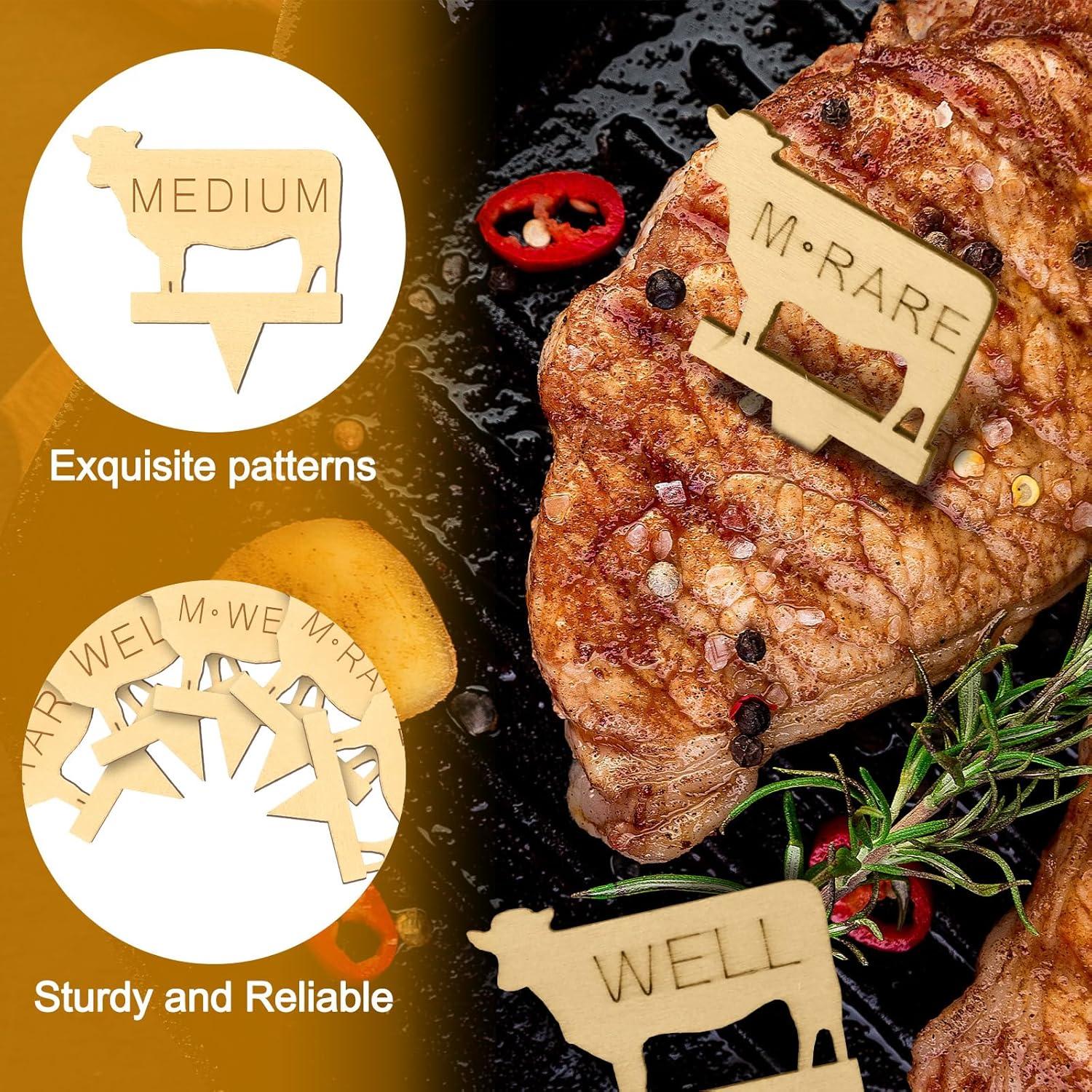 300 Palitos Marcadores de Carne Cinnvoice de Madera Beige