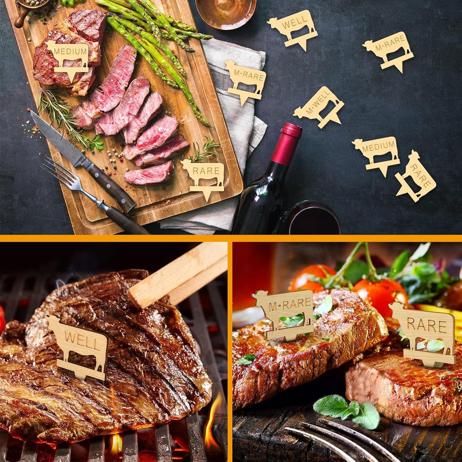 300 Palitos Marcadores de Carne Cinnvoice de Madera Beige