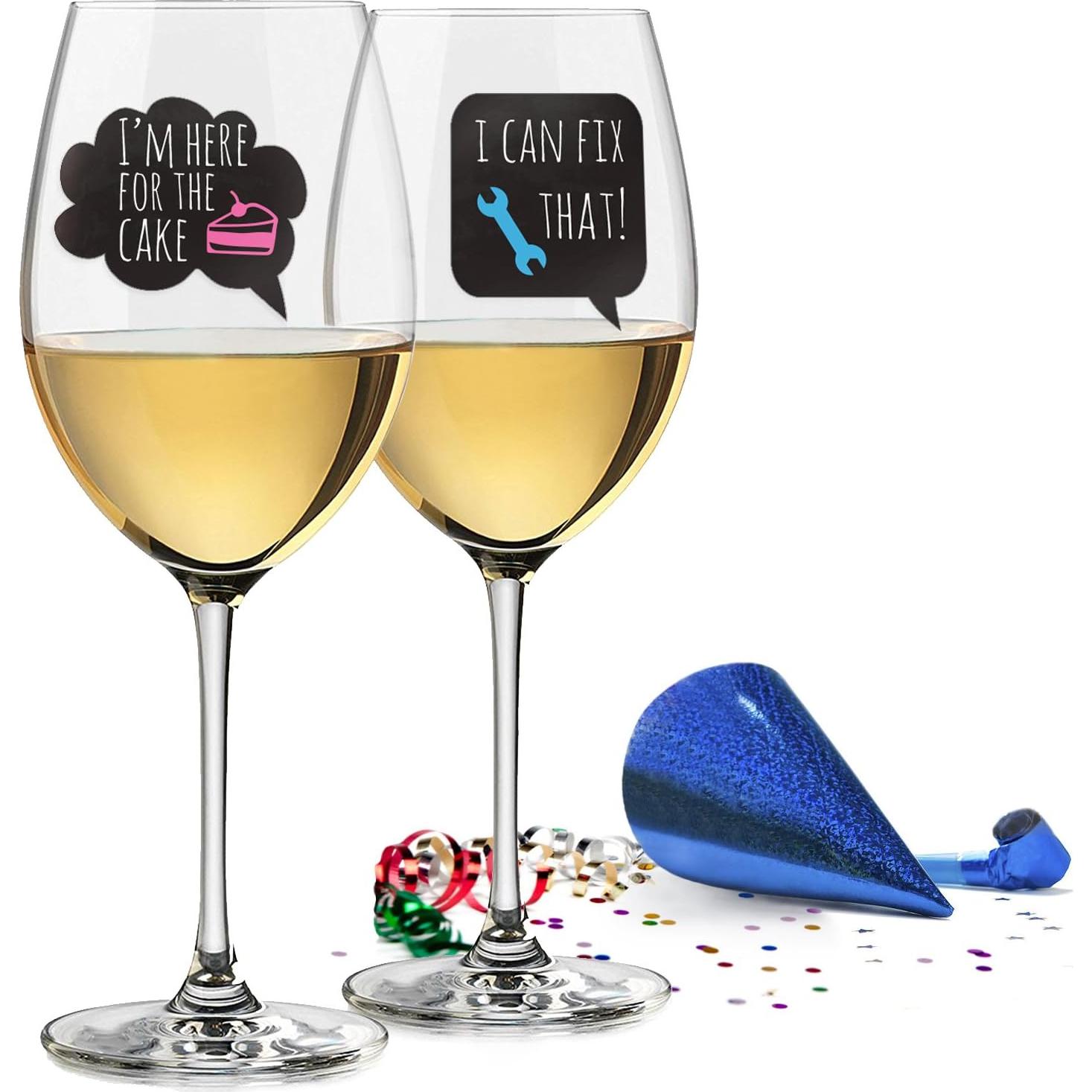 Marcadores de Bebida Divertidos LULU - 18 Calcomanías Reutilizables