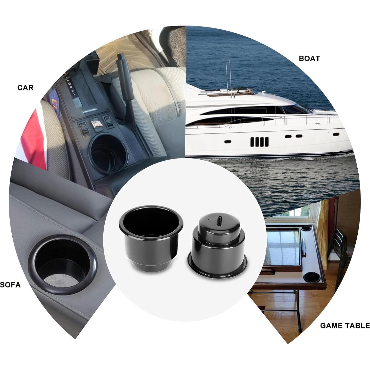 Juego de 3 Soportes de Plástico Negro Amarine Made para Bebidas