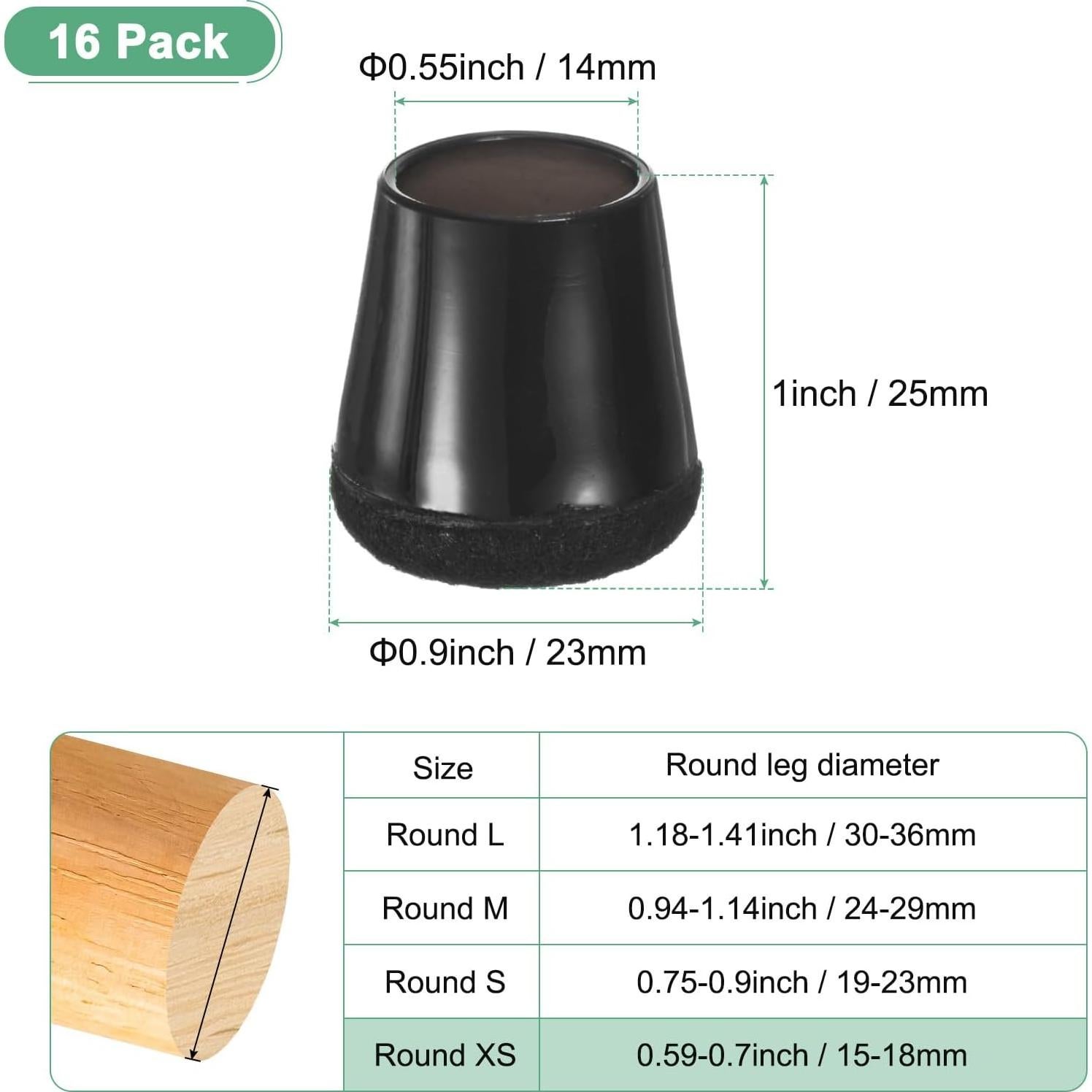 Protectores de Piso para Patas de Sillas M METERXITY 16 Piezas
