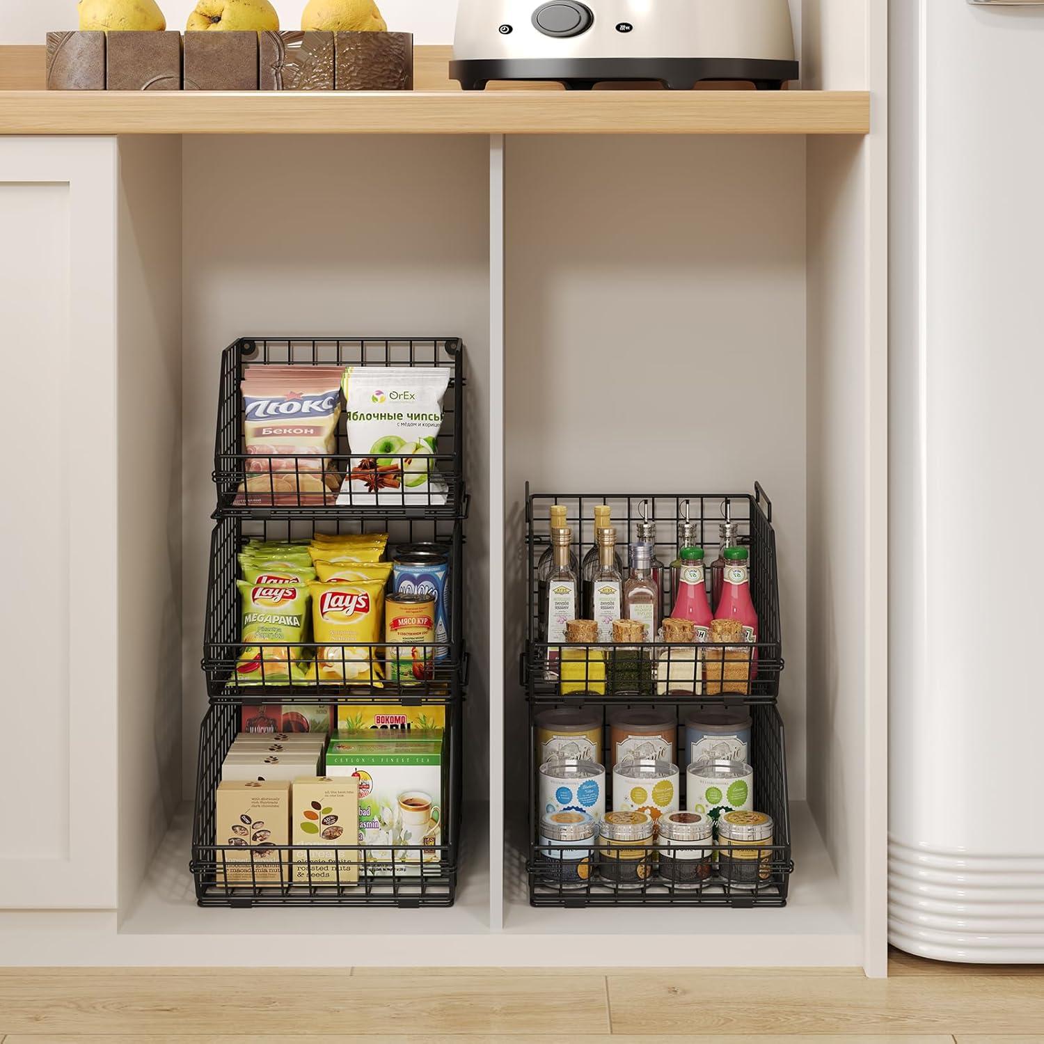 Cestas de Alambre Apilables X-cosrack 3 Niveles Negro