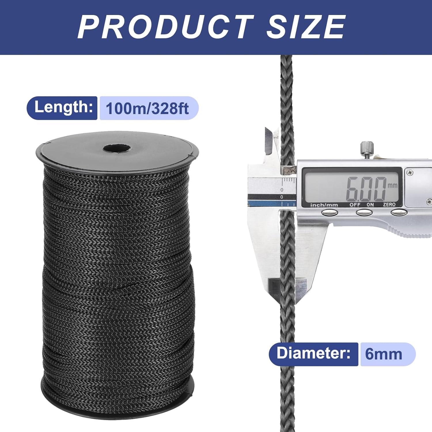 Cuerda de Polipropileno Trenzada MECCANIXITY 100m 6mm Negra