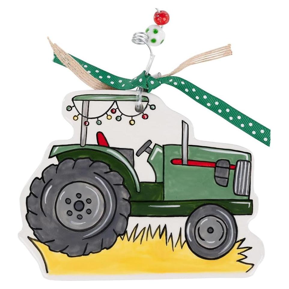 Adorno Navideño Tractor Glory Haus - Cerámica Pintada a Mano