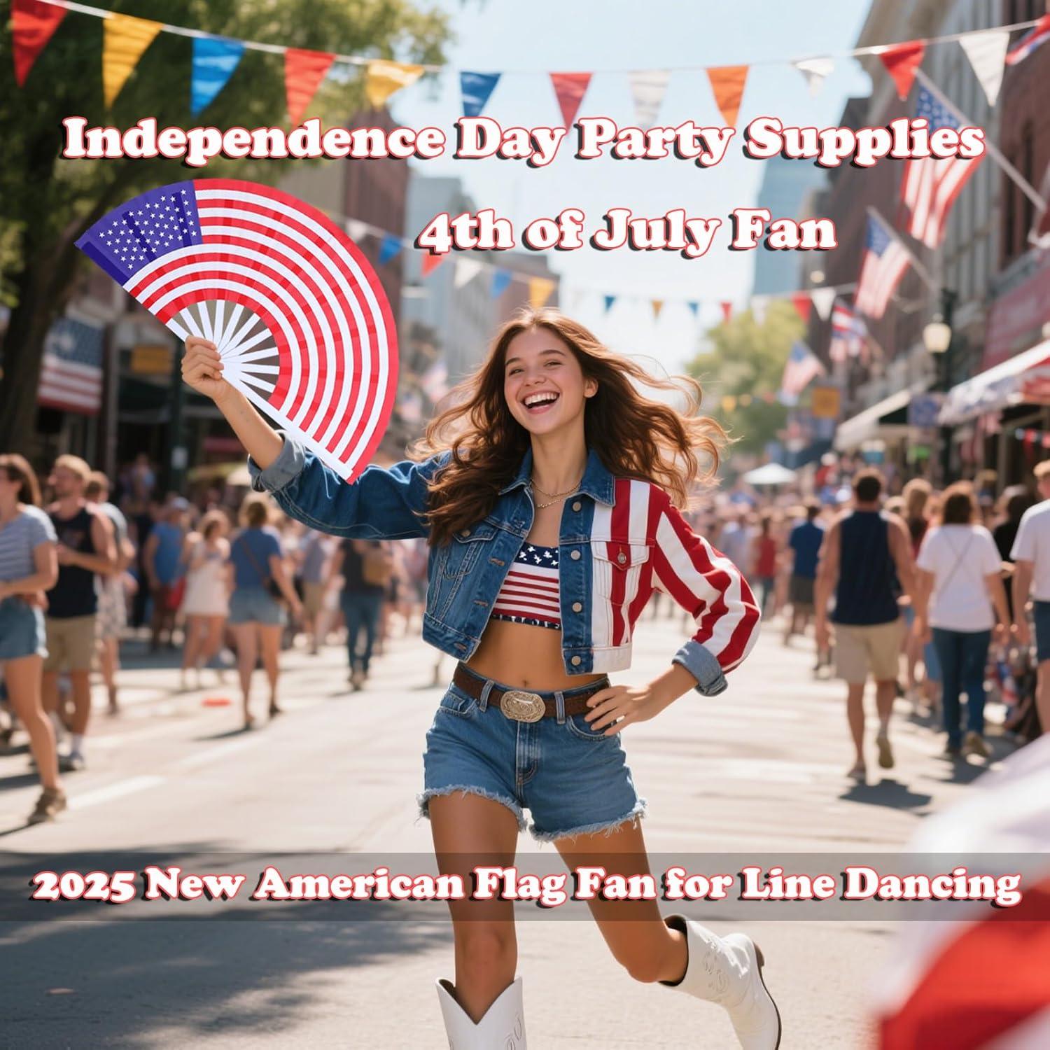 Abanico Plegable Grande GeGeYa 33 cm Bandera Americana