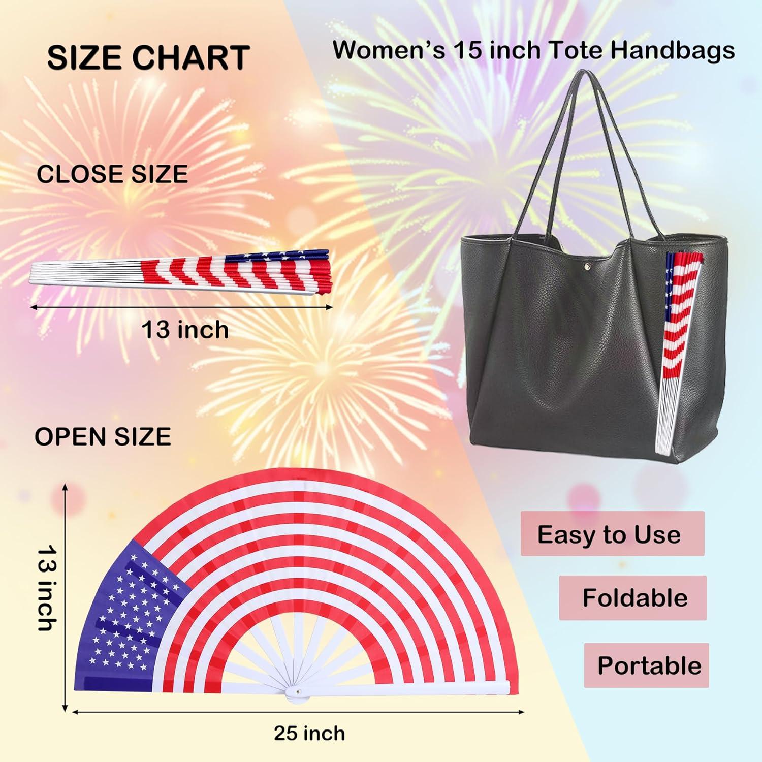 Abanico Plegable Grande GeGeYa 33 cm Bandera Americana