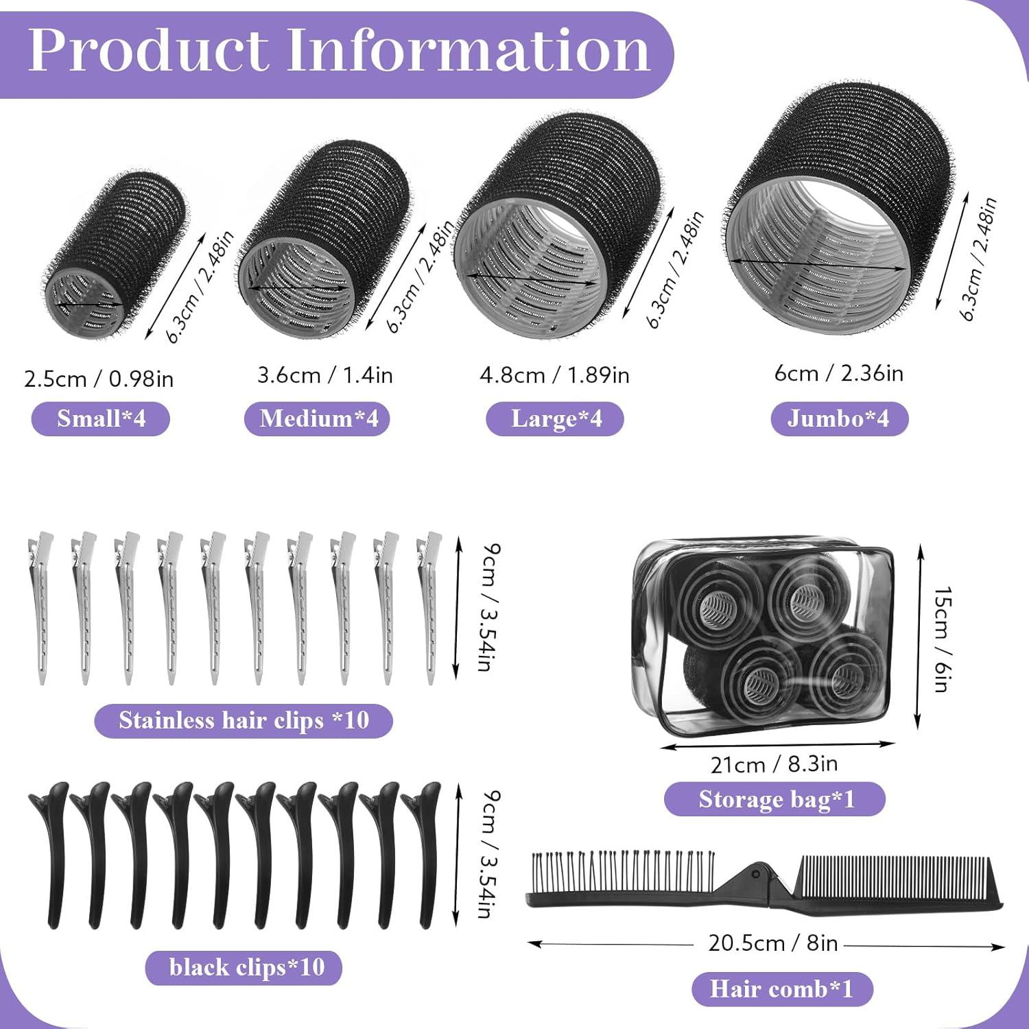 Set de 38 Rulos para Cabello Obeoby Sin Calor 2.5-6.0cm