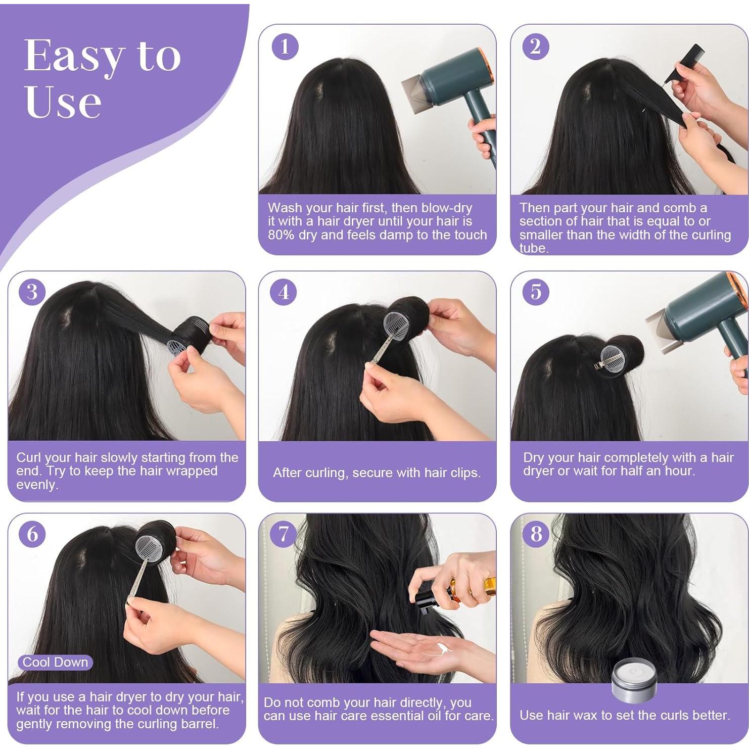 Set de 38 Rulos para Cabello Obeoby Sin Calor 2.5-6.0cm