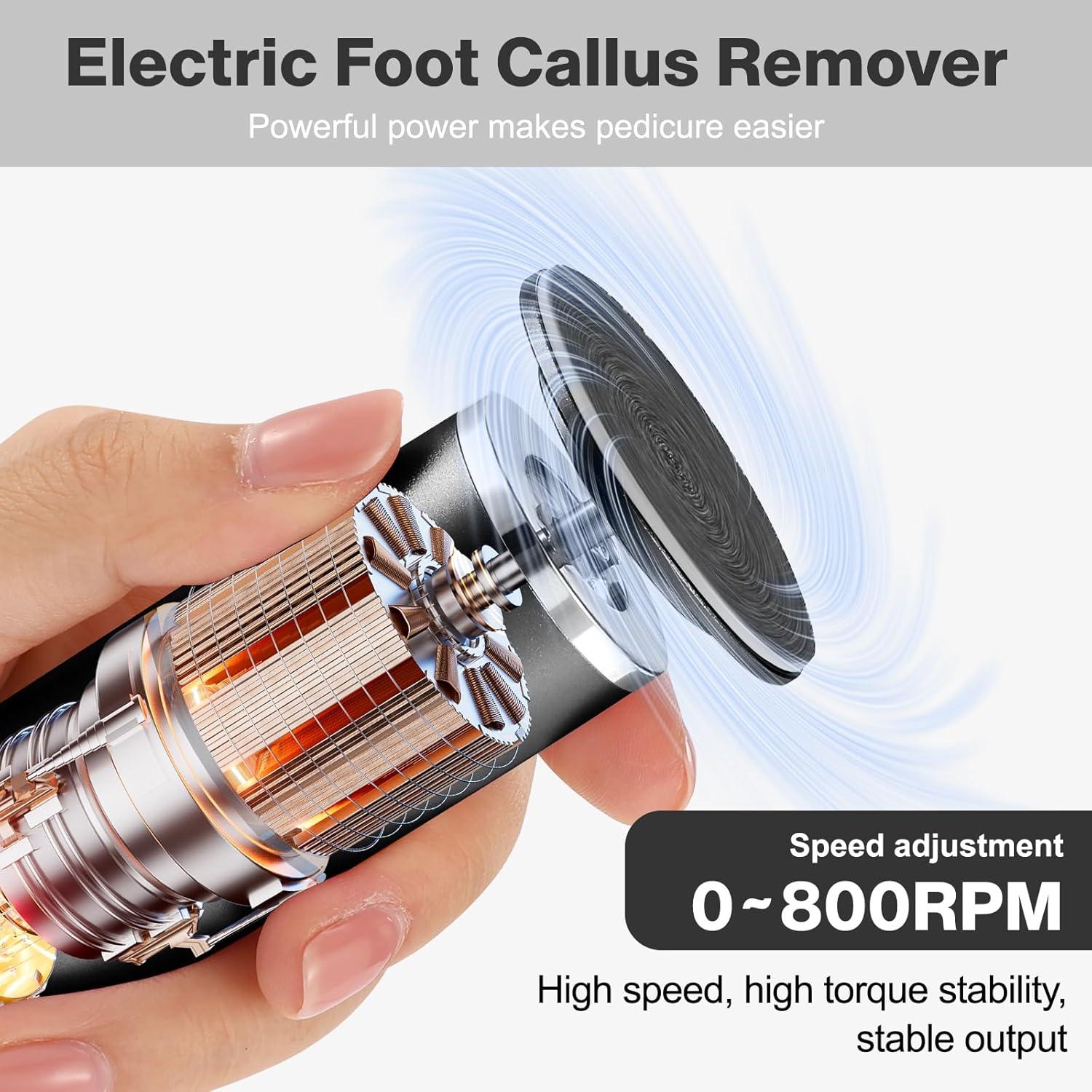 Removedor de Callos Eléctrico AFFLAT, 60 Discos, Velocidad Ajustable