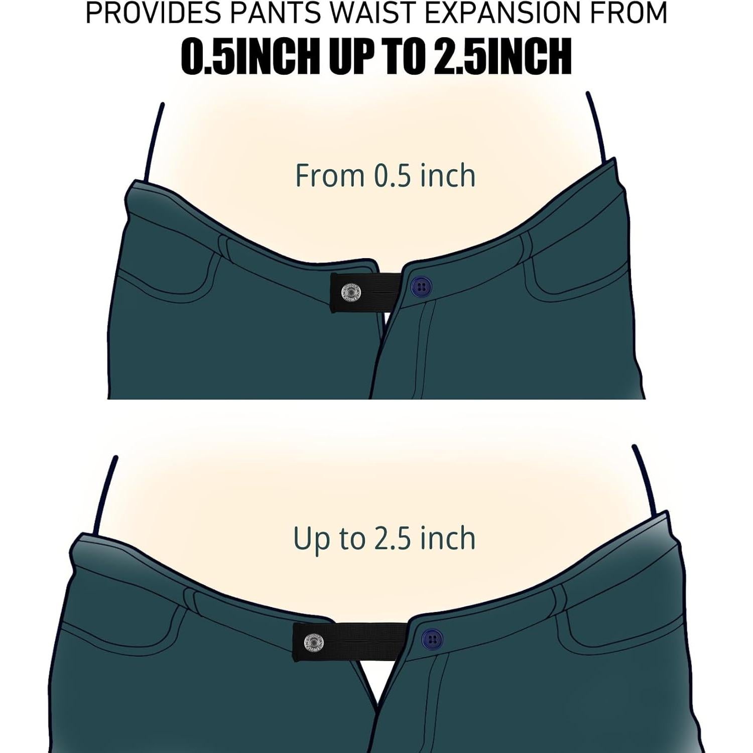 Extensores de Botón para Pantalones YUEBOSUL - 3 Pcs Ajustables