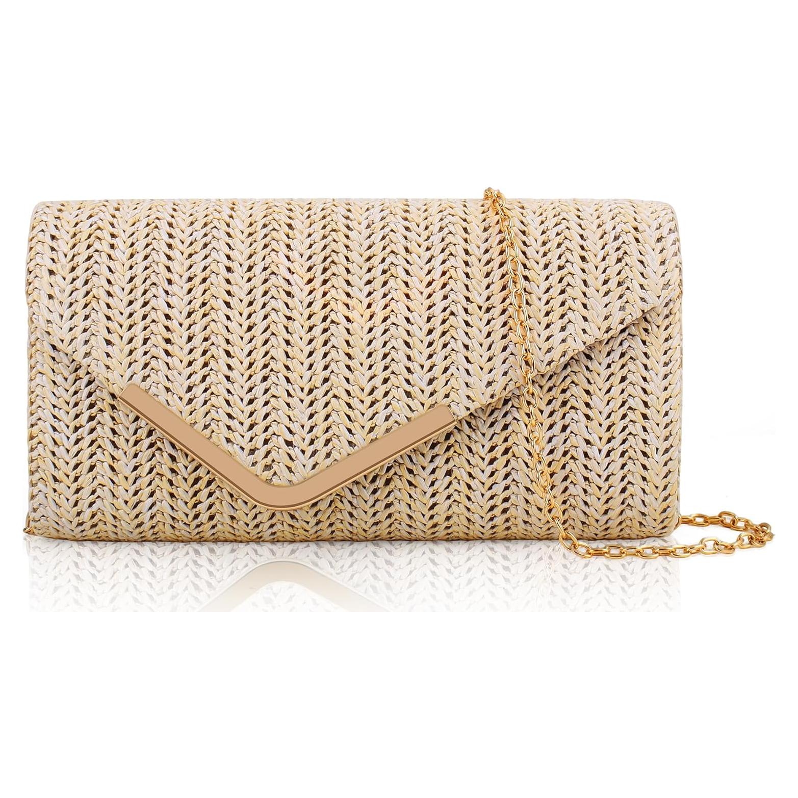 Cartera Clutch Larcenciel Beige para Mujeres 22x11 cm