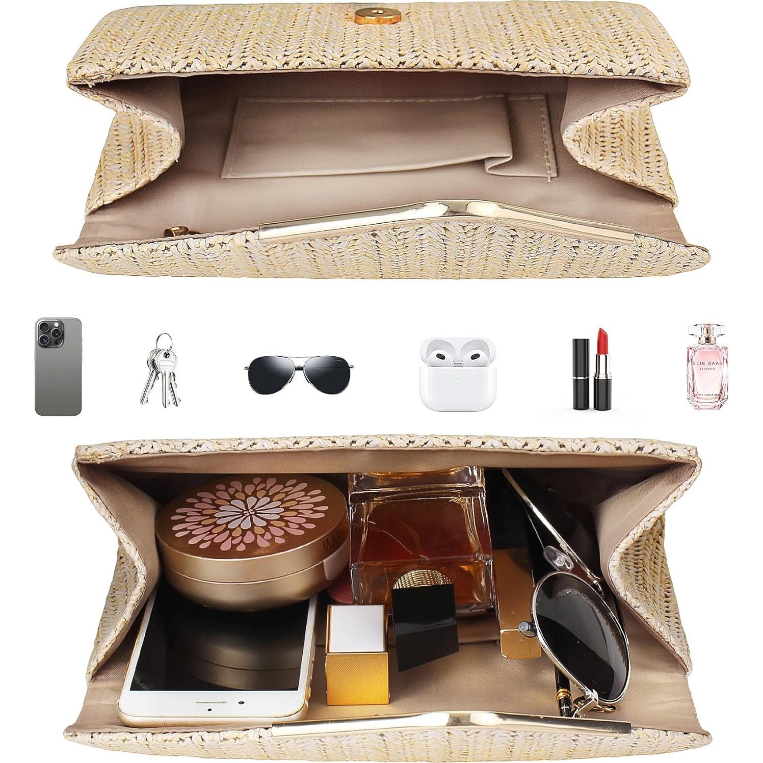 Cartera Clutch Larcenciel Beige para Mujeres 22x11 cm