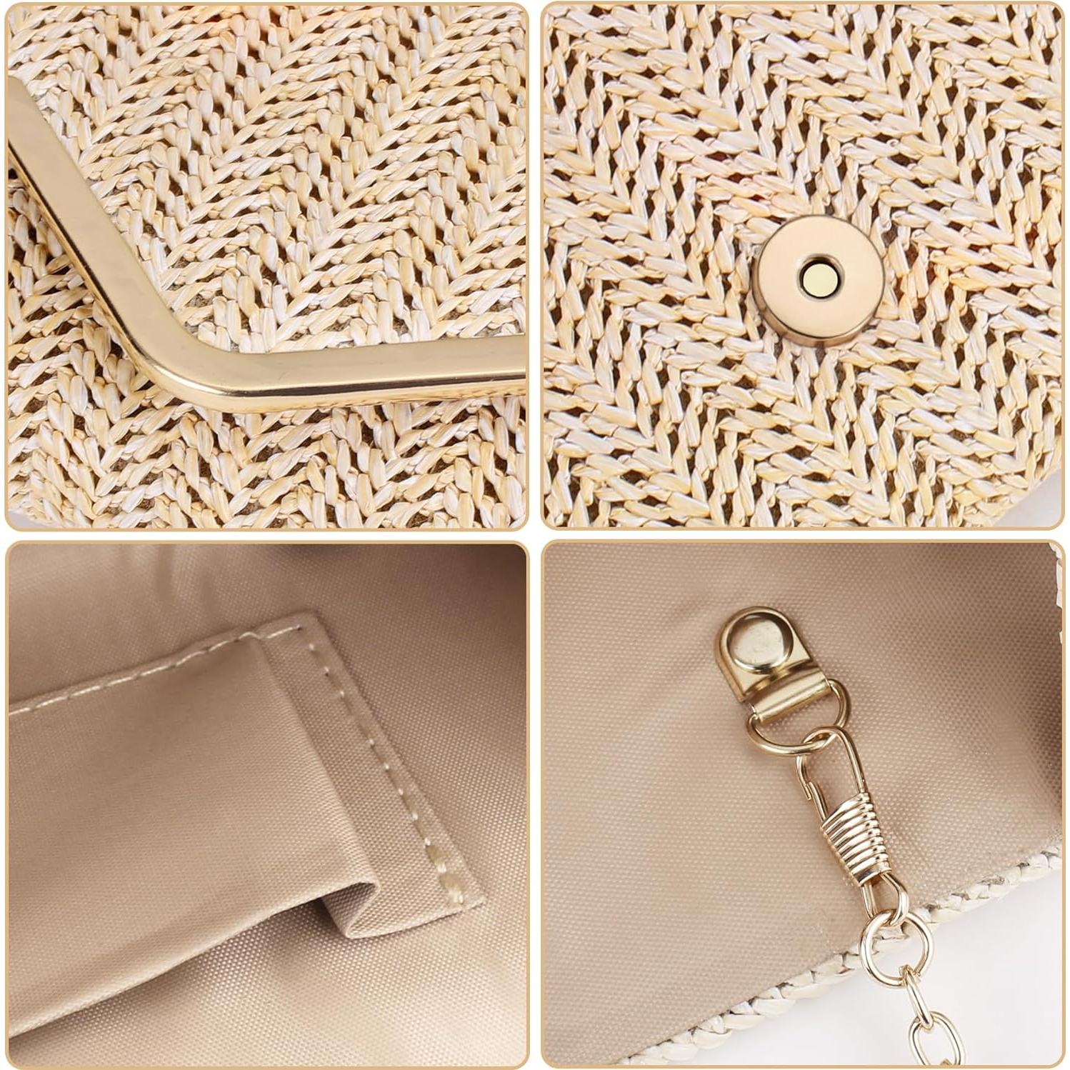 Cartera Clutch Larcenciel Beige para Mujeres 22x11 cm