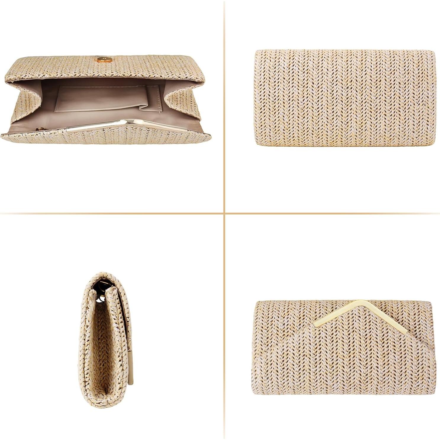 Cartera Clutch Larcenciel Beige para Mujeres 22x11 cm