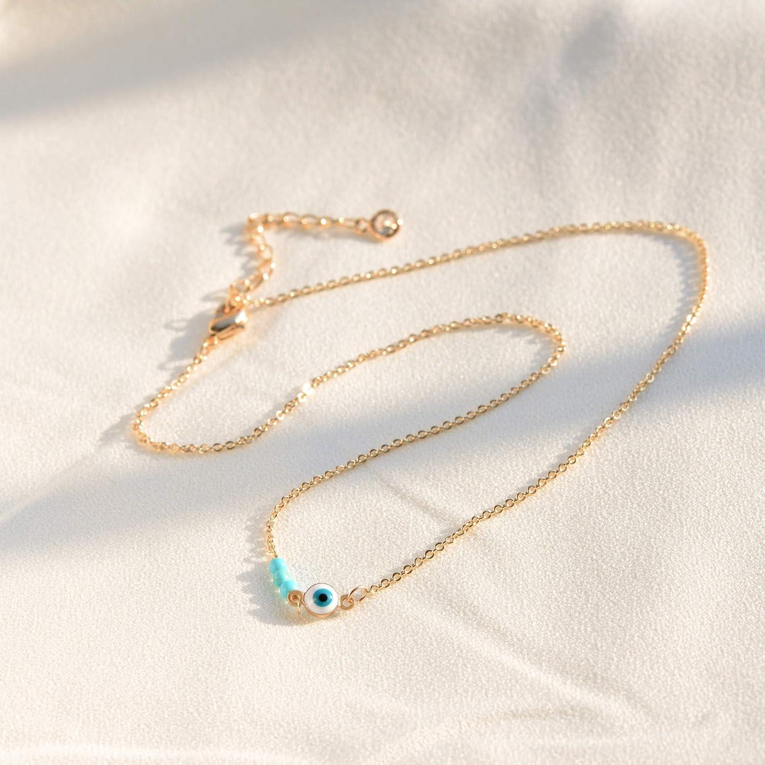 Pulsera de Tobillo Dainty LOYATA Oro 14K con Perlas y Cruz