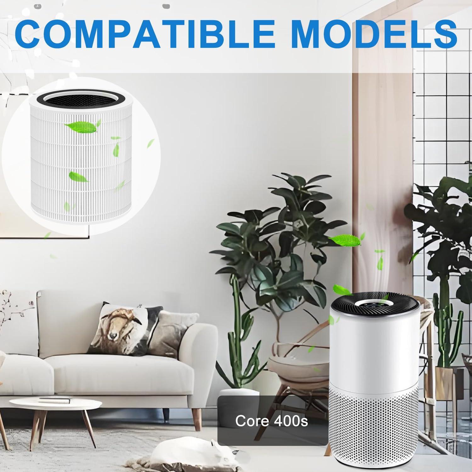 Filtro de Aire JISIZKY Core 400S HEPA 3-en-1 Blanco