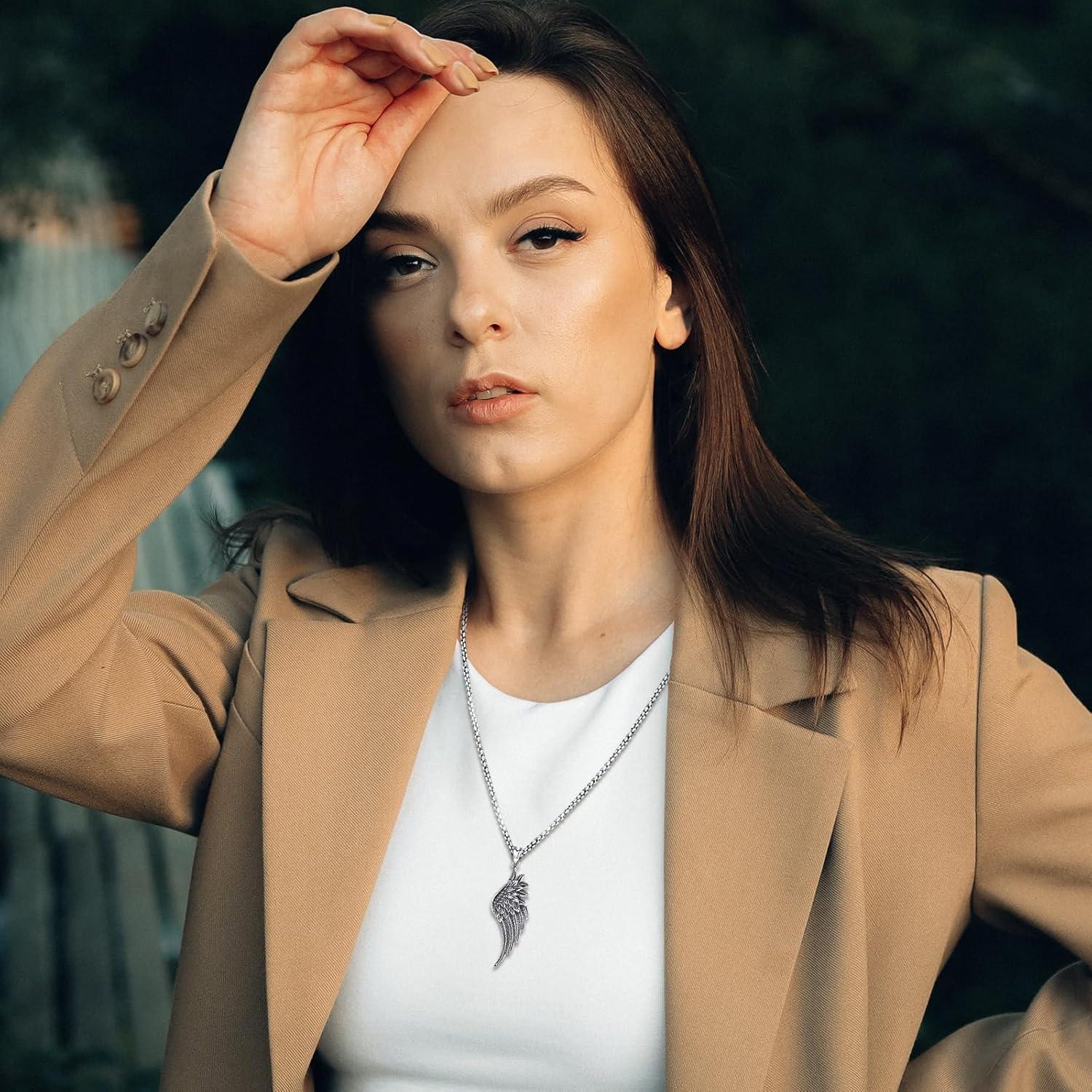 Collar de Alas de Ángel 925 Plata de Ley para Mujeres