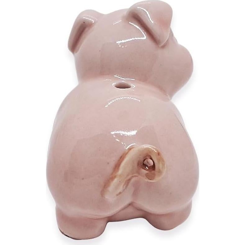 Soporte de Incienso Cerámica Rosa Cerdo BestySuperStore 4.12x2.54cm