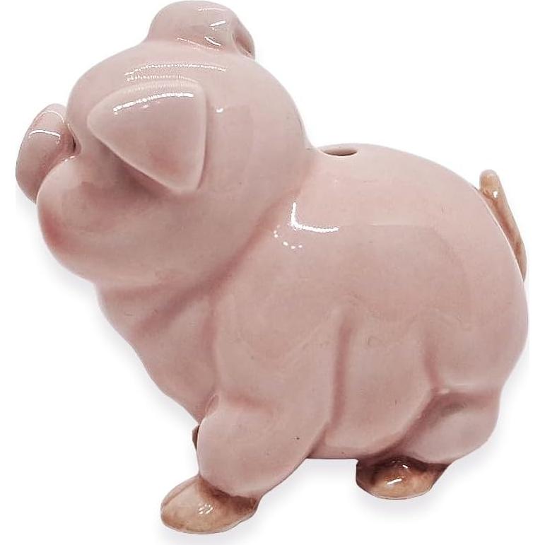 Soporte de Incienso Cerámica Rosa Cerdo BestySuperStore 4.12x2.54cm