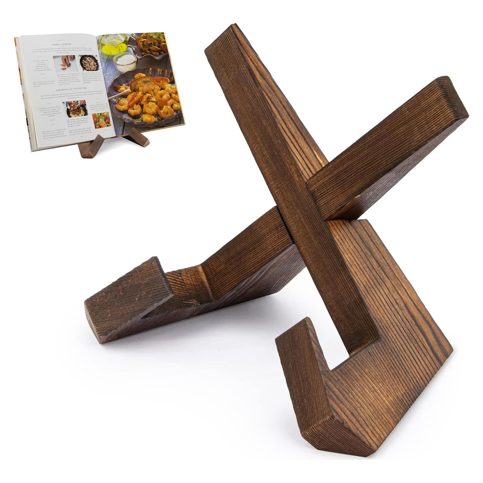 Soporte de Recetario PUERSI de Madera Rústica - Marrón