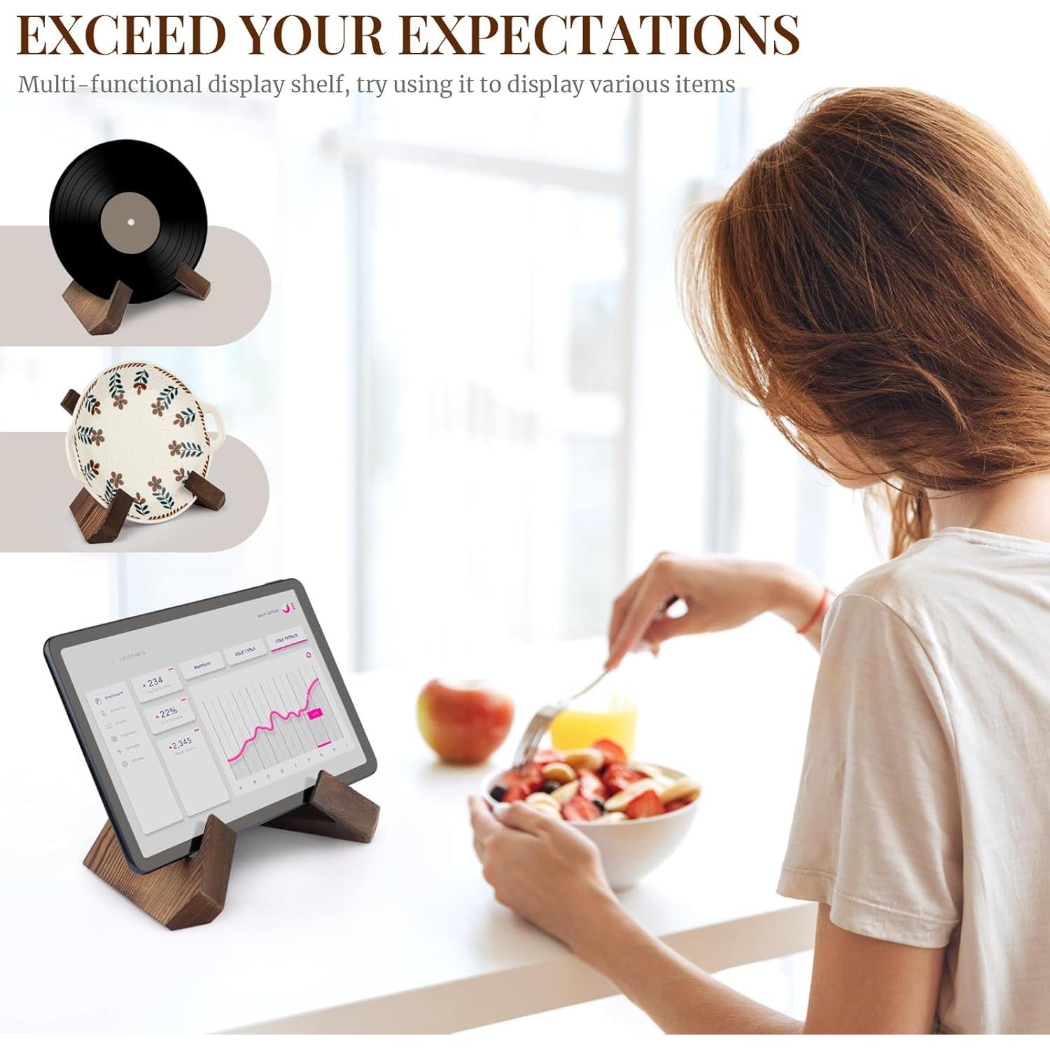 Soporte de Recetario PUERSI de Madera Rústica - Marrón