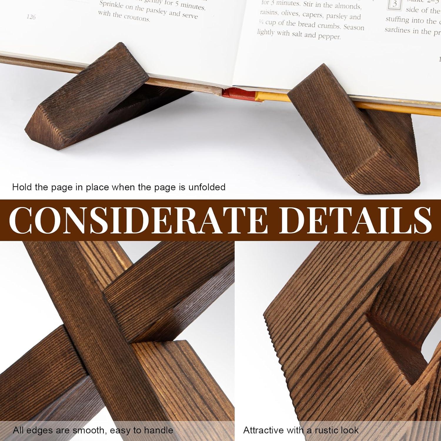 Soporte de Recetario PUERSI de Madera Rústica - Marrón