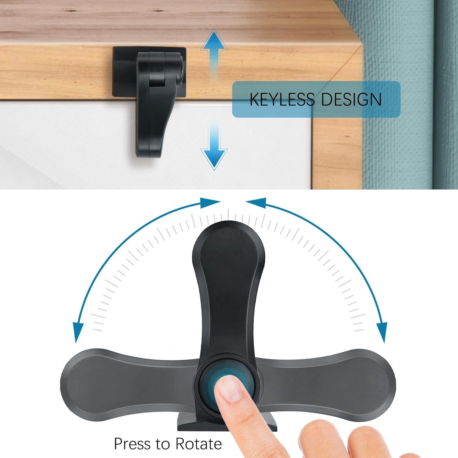 Bloqueo de Palanca de Puerta BiSiViO Negro - 2 Piezas