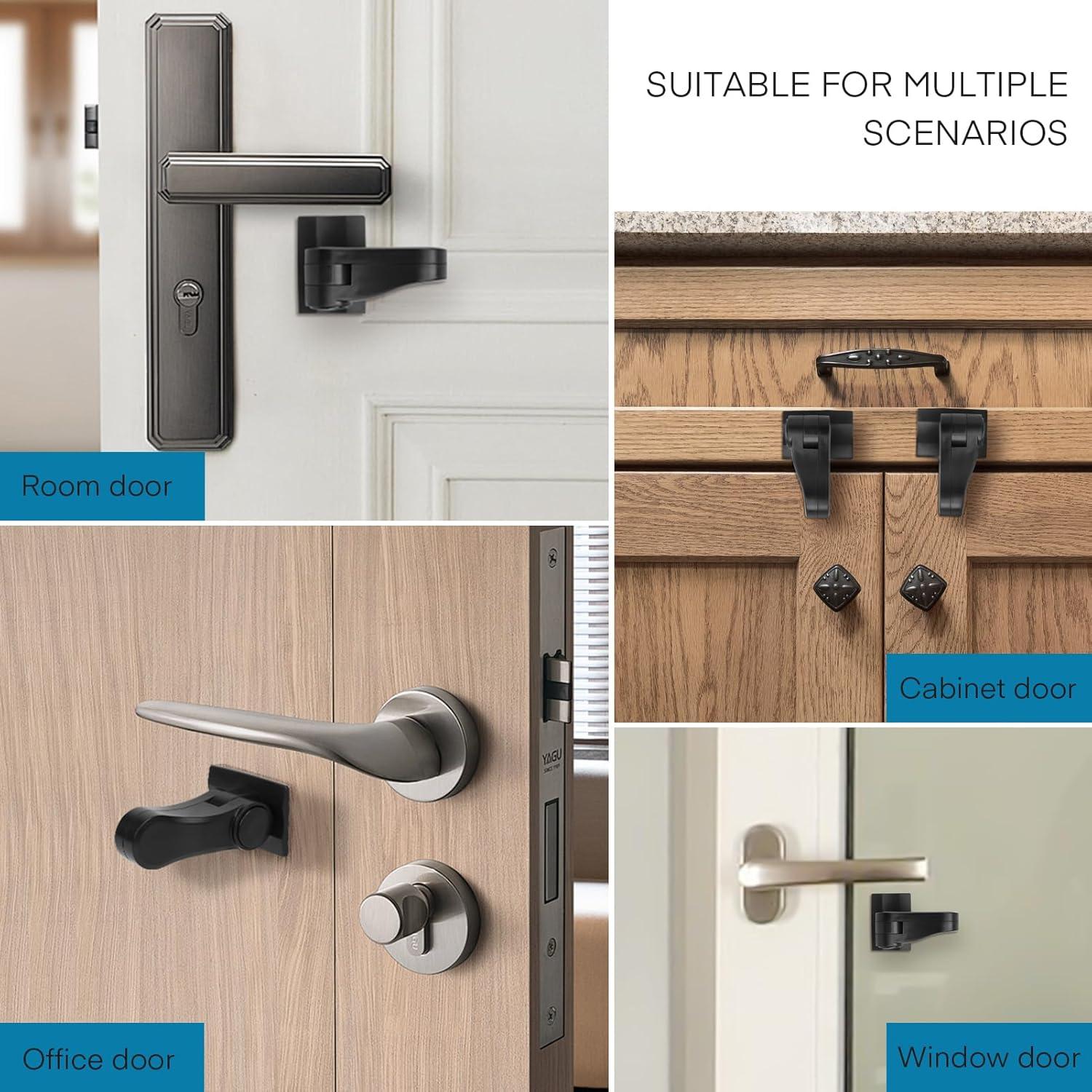 Bloqueo de Palanca de Puerta BiSiViO Negro - 2 Piezas