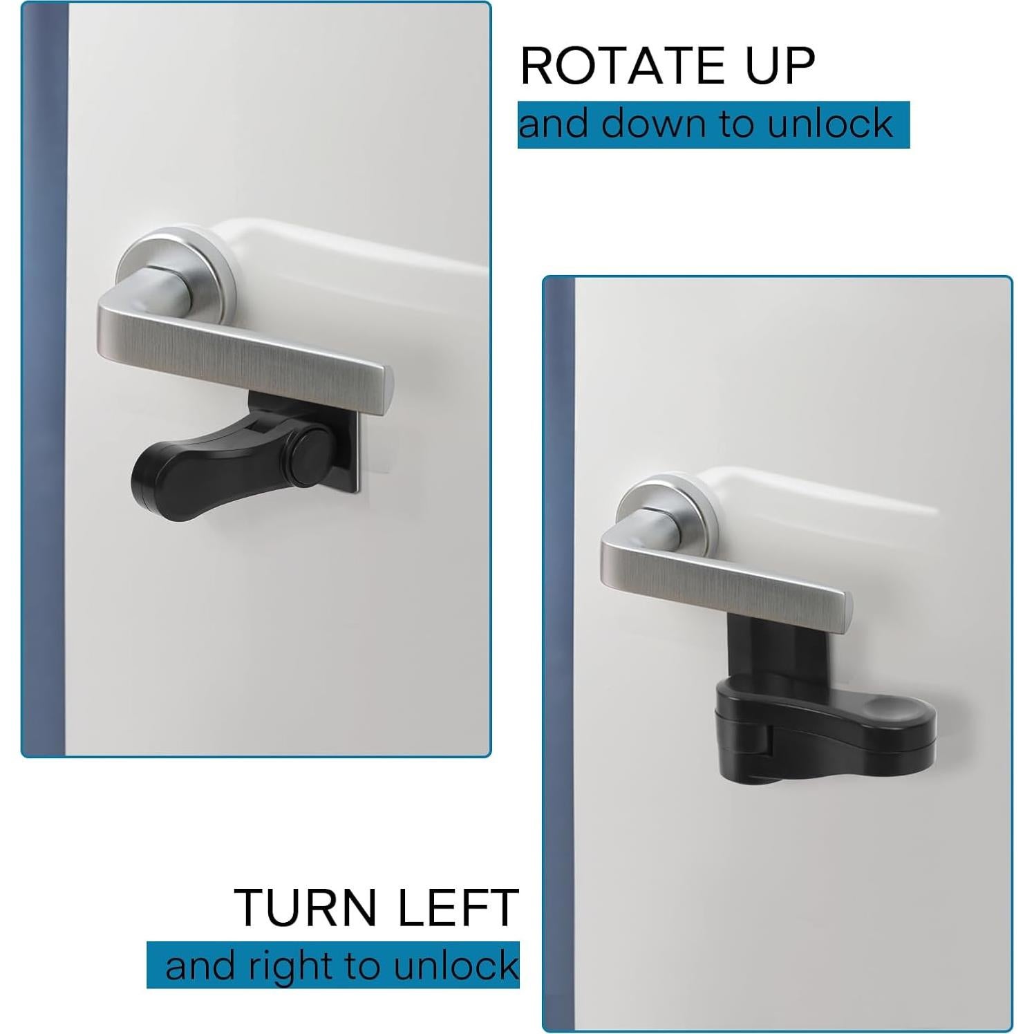 Bloqueo de Palanca de Puerta BiSiViO Negro - 2 Piezas