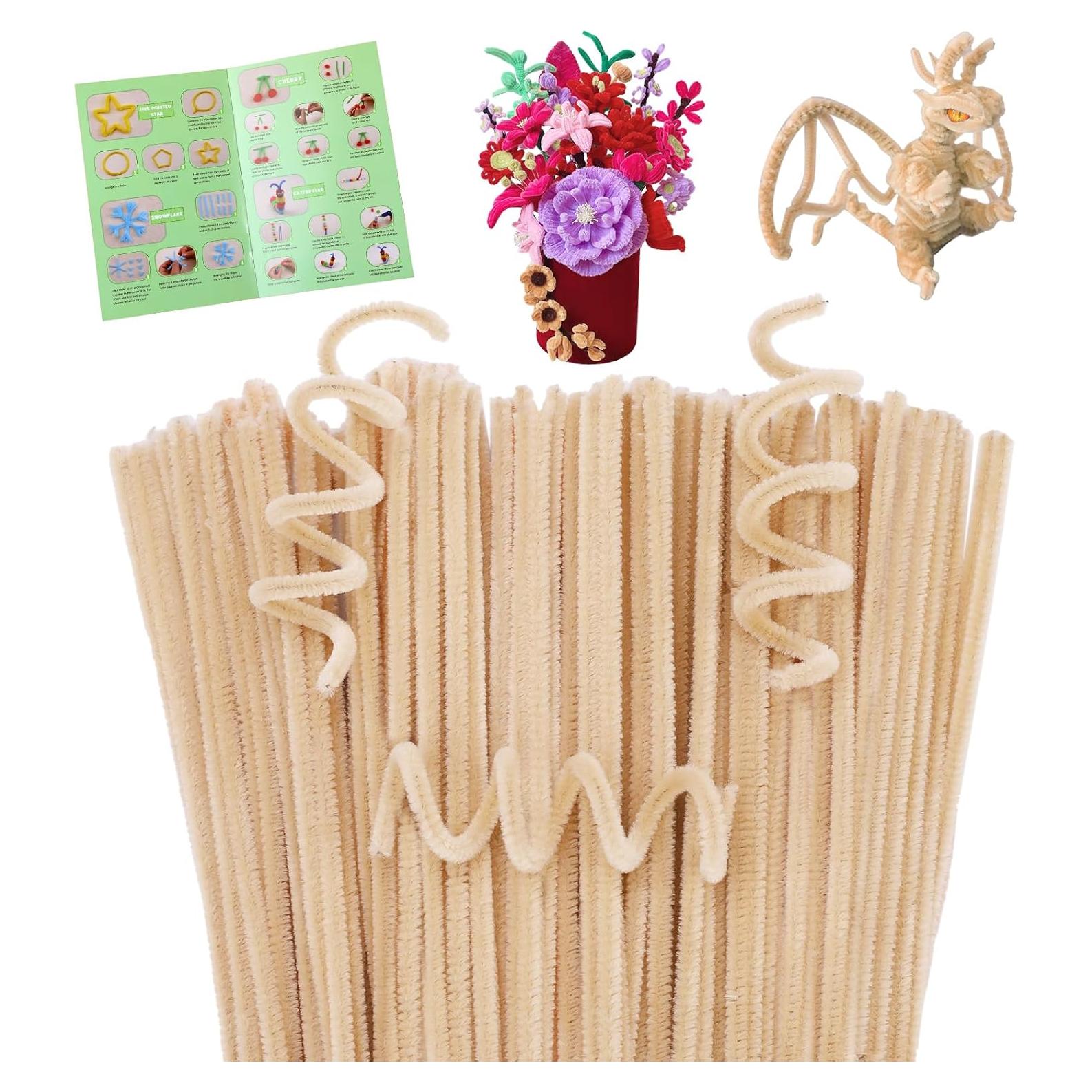 100 Limpiapipas Chenille Durazno Giwrmu para Manualidades DIY