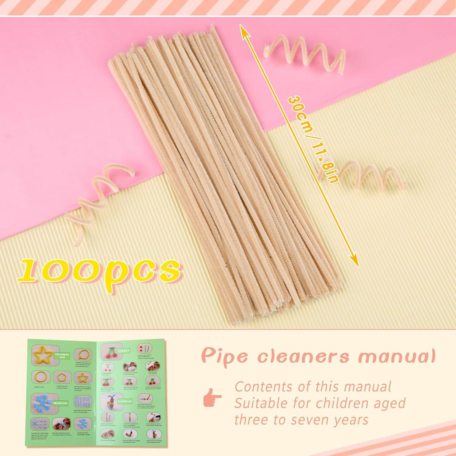100 Limpiapipas Chenille Durazno Giwrmu para Manualidades DIY