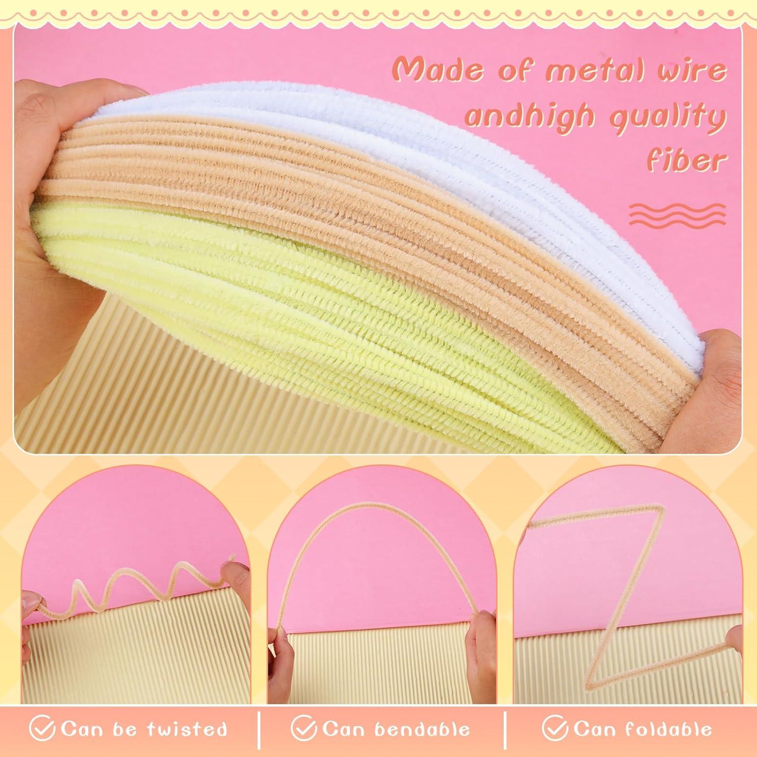 100 Limpiapipas Chenille Durazno Giwrmu para Manualidades DIY