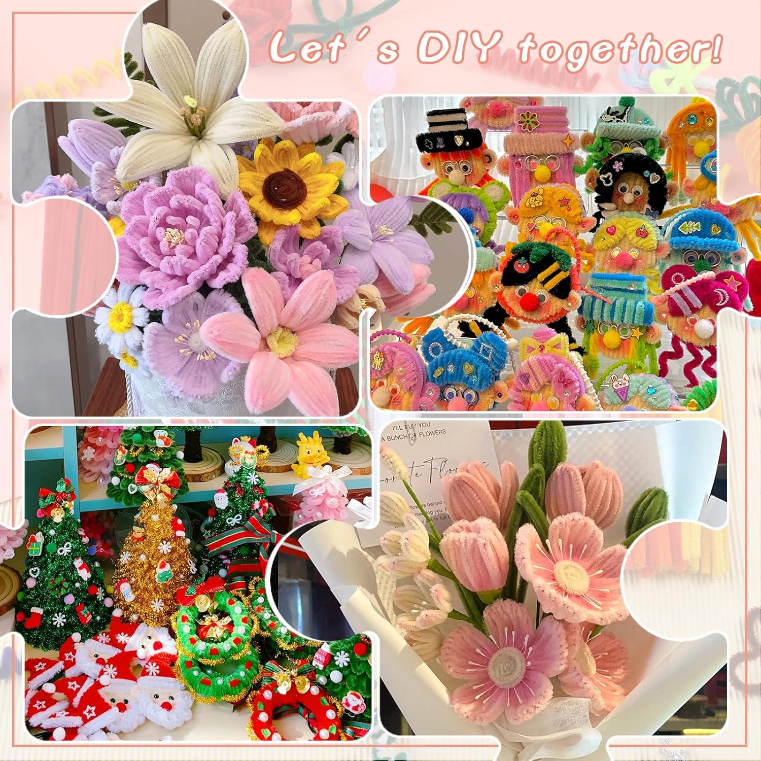 100 Limpiapipas Chenille Durazno Giwrmu para Manualidades DIY