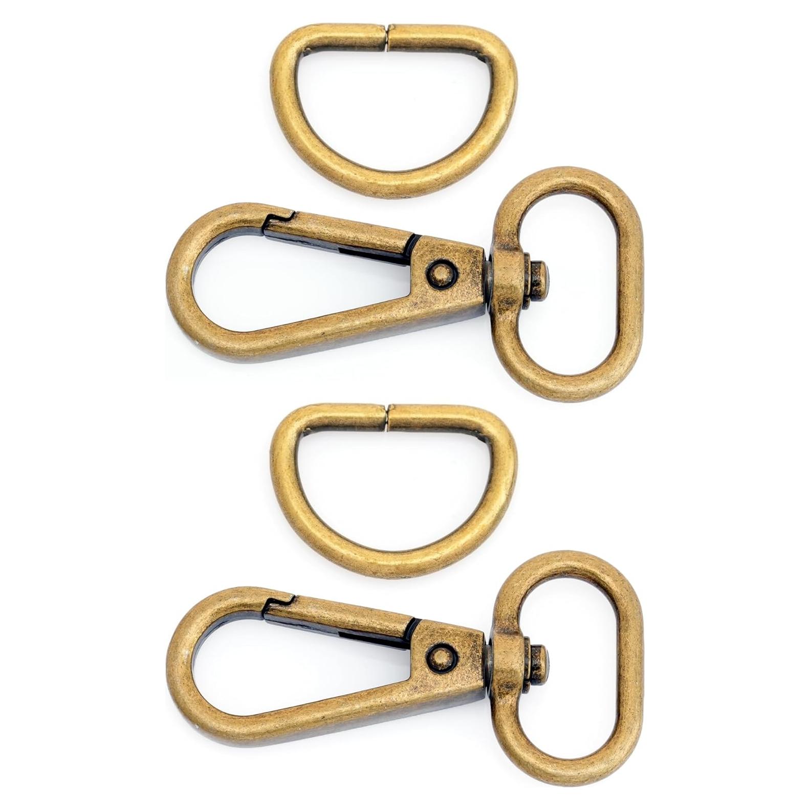 10 Ganchos de Snap Bronce Antiguo CRAFTMEMORE 2.54 cm con D-Ring