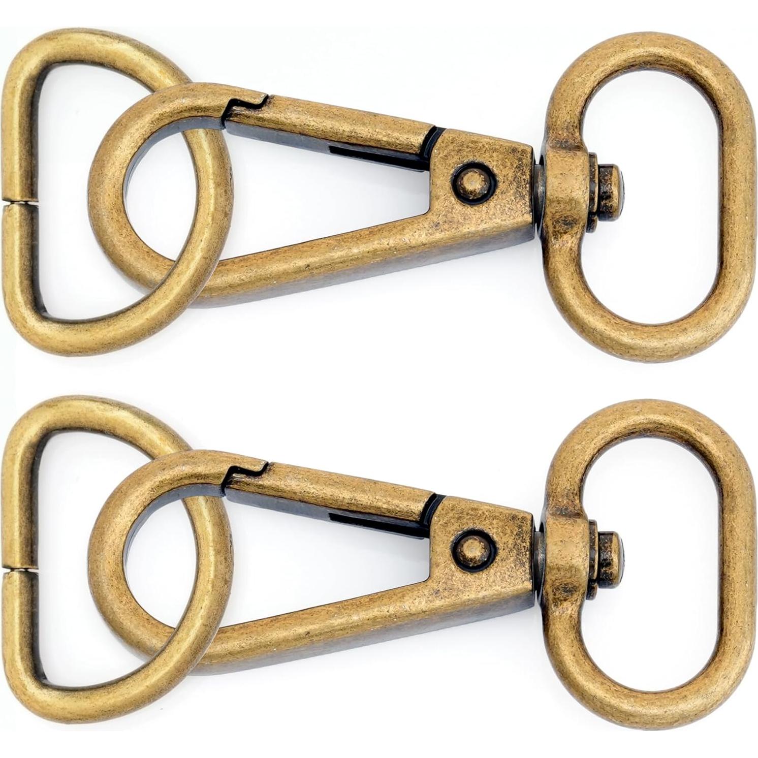 10 Ganchos de Snap Bronce Antiguo CRAFTMEMORE 2.54 cm con D-Ring