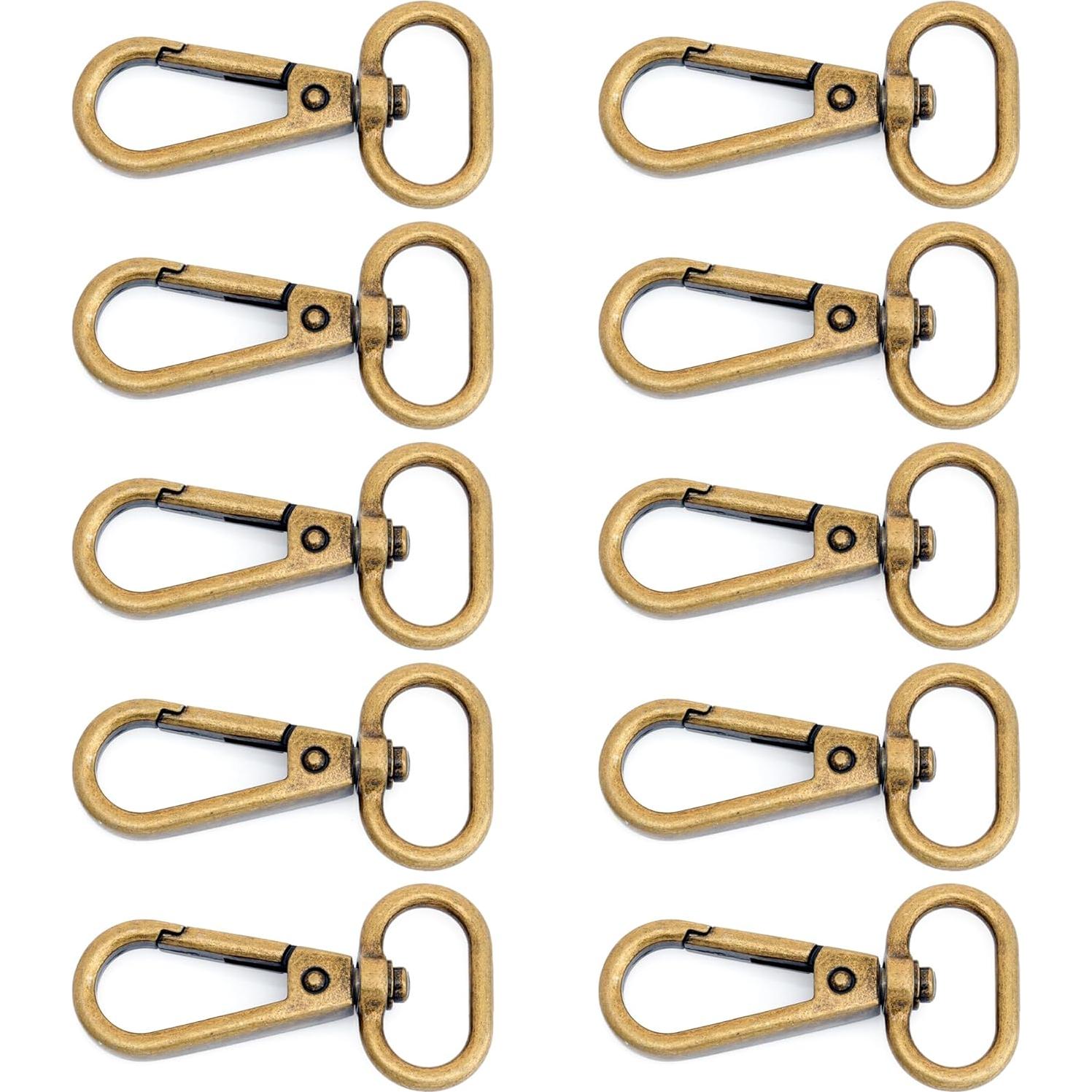 10 Ganchos de Snap Bronce Antiguo CRAFTMEMORE 2.54 cm con D-Ring