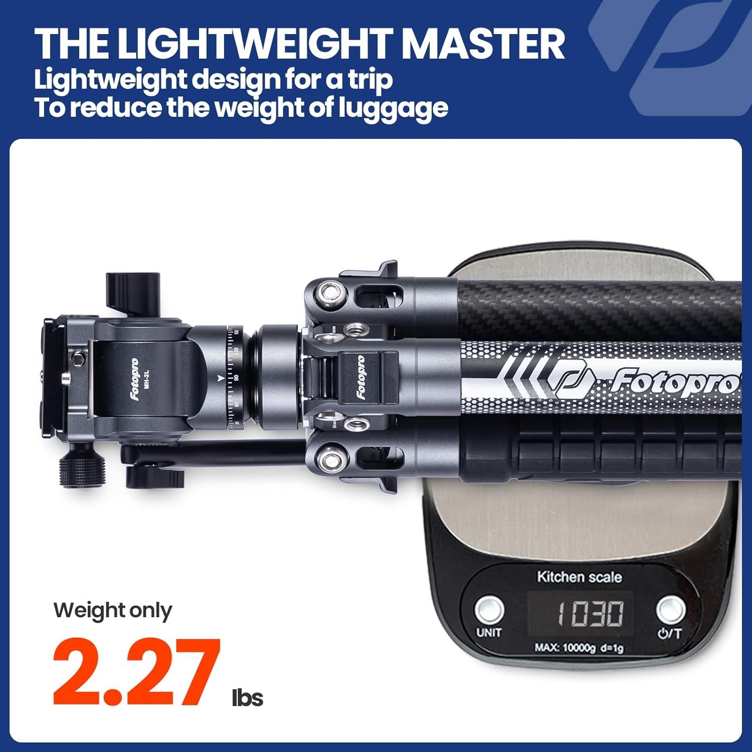 Trípode Fotopro X-Aircross 3 Lite Video 1.03kg 64cm Carbono